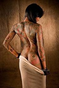 Grožio didžiojo nugaros drakono tatuiruotės modelis