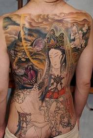 Tatuaggio buddha classico femminile con schiena piena