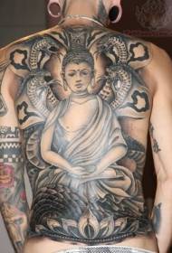 Tillbaka stor meditation Buddha tatueringsmönster