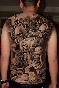 Satu set desain tato totem full back super liar
