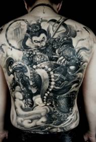 Da Tian Temple доминиращ Monkey King пълен гръб модел татуировка