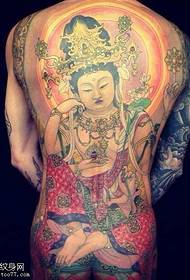 Mchoro wa tattoo ya Buddha kamili-wa nyuma kabisa