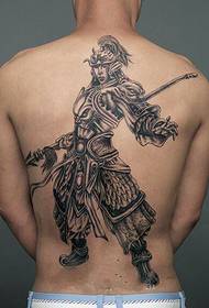 Umuntu ophethe i-back back Zhao Yun tattoo figure