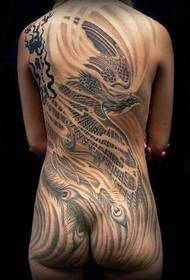 Babae buong back plain phoenix tattoo paghahambing
