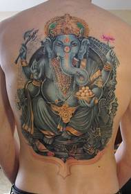 Férfi uralkodó elefánt isten tetoválás