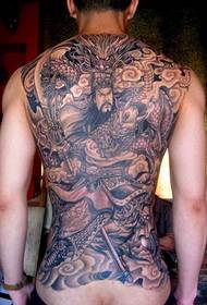 Voll zréck Guan Gong Tattoo Muster