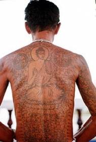 Padrão de tatuagem de Buda traseiro masculino