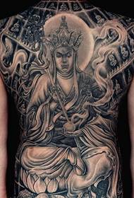 A teljes hátú fekete-fehér Don Juan tetoválás mintája