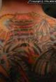 Задній колір азіатські теми татуювання візерунок