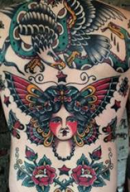Full back animal tattoo male full back animal and character portrait tattoo picture