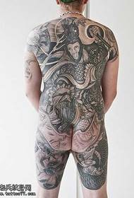 სრული უკან მზე Wukong tattoo ნიმუში