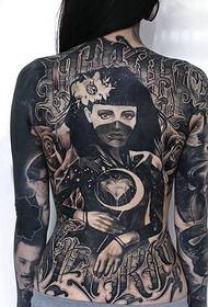 Ragazze piene di classici tatuaggi tatuaggio totem in bianco e nero