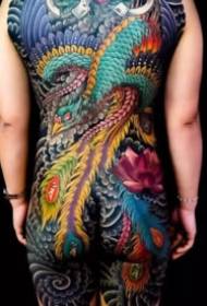 Dominatrice traditionnelle de grandes images de tatouage arrière complet