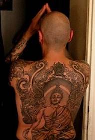 Modello di tatuaggio maschile Buddha con schiena piena