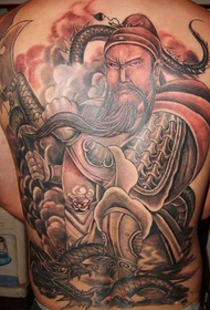 Täysi takana viileä Guan Gong ja lohikäärme tatuointi