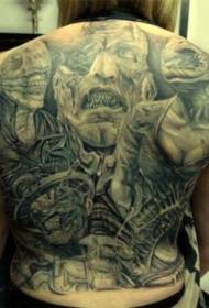 Täynnä pelottavia erilaisia demonin tatuointikuvioita