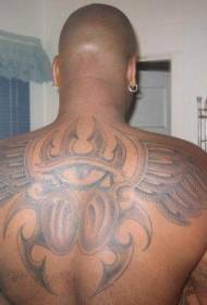 Sa likuran ng pattern ng tattoo ng pagkatao ng scarab na Egyptian