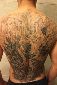 Hűvös teljes hátsó angyal háború tetoválás