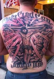Europos ir Amerikos vyrai su pilna Jėzaus tatuiruotė