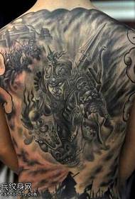 Classic domineering full back Zhao Yun tattoo pattern