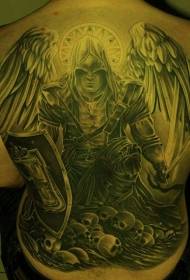 Modello di tatuaggio con armatura realistica del guerriero terzino