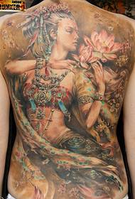 Patrón de tatuaje volador Dunhuang pintado de espalda completa