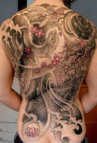 Жіночий задній фенікс вишневий татуювання візерунок