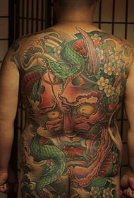 Full-Back-Color-Prajna mit Schlangen-Tattoo-Muster