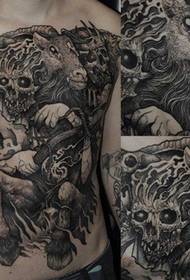 Klasikinis zombių tatuiruotės modelis