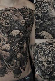 Classic zombie tattoo pattern