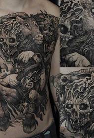 კლასიკური zombie tattoo ნიმუში