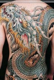 Tatuaj clasic tradițional de dragon cu spatele complet clasic în stil chinezesc