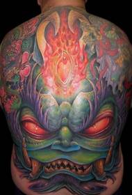 სრული უკანა ფერის დიდი ეშმაკის ხელმძღვანელის ტატუ სურათი Daquan