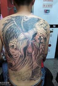 Full back death tattoo pattern