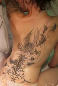 Wind vlinder en elf opstijgen tattoo