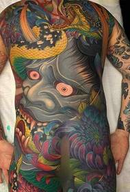 Japanese-style color big prajna tattoo pictures domineering