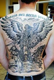 Pola tato malaikat punggung penuh
