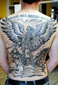 Modello tatuaggio angelo schiena piena