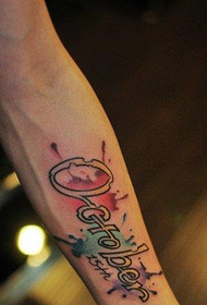 ramię wykwintne moda kolor list wzór tatuażu