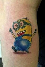 lindo gracioso pequeño hombre amarillo tatuaje
