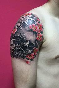 tattoo enhle yezimbali e-skull enhle