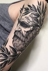 arm classic Line portrait tattoo pattern