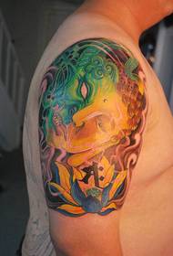 Lengan Separuh Buddha Tatu Separuh Magic