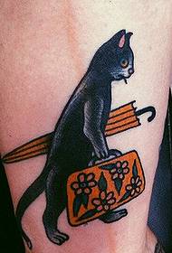 Personalidade de brazo Patrón de tatuaxe de gato