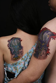 Paar Einhorn Tattoo-Muster Daquan