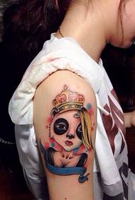 girls arm color girl crown tattoo picture