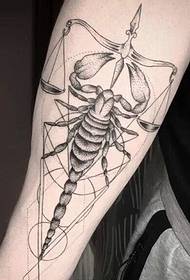 Scorpio ndi Scorpio ophatikizidwa bwino ndi tattoo ya mkono