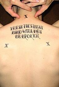 vīriešu muguras angļu valodas tēli Tetovējums