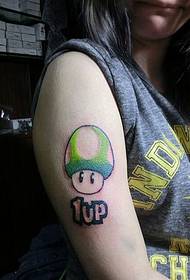 bracciu cute Mario funghi tatuu