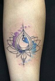 líne dea-lorg Lotus tattoo